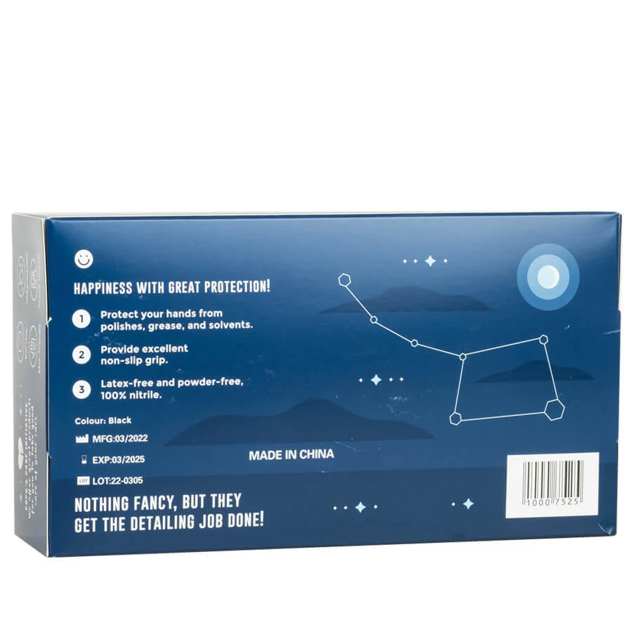 Black Nitrile Gloves, Box of 100 (Medium, Large, X-Large) - Image 4