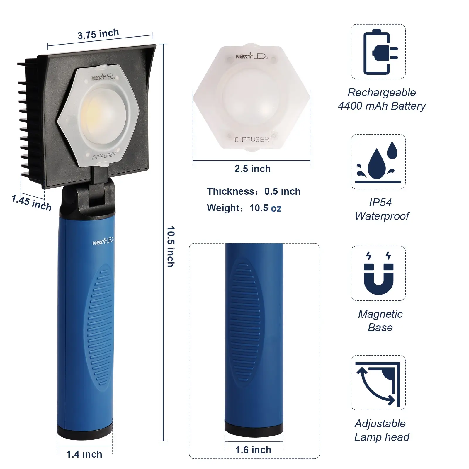 NextLED Professional Coating Application Light with Diffuser NT-V3505 - Image 2