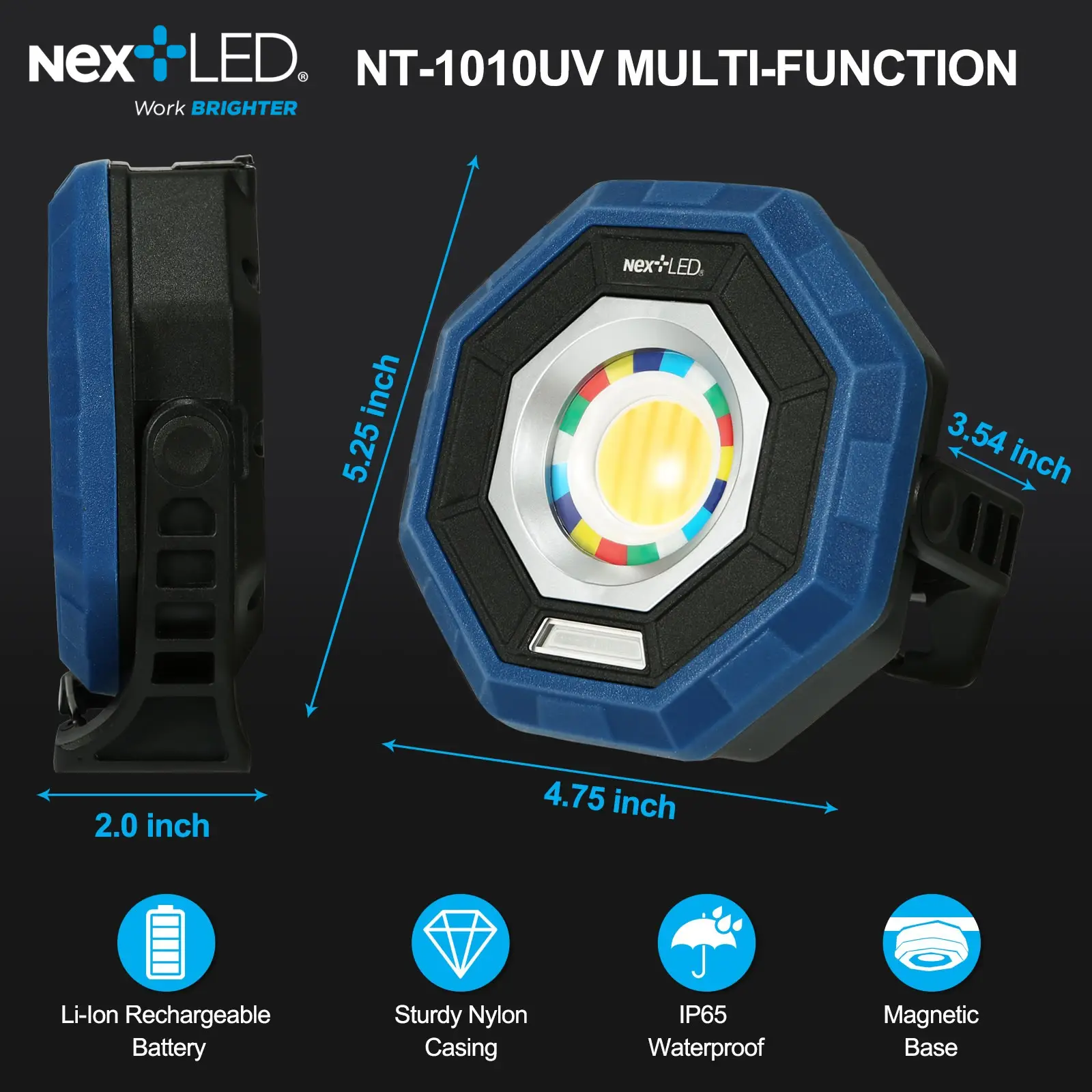 NextLED Professional CRI 95, Color Match Flood Light with UV Function NT-1010UV - Image 2