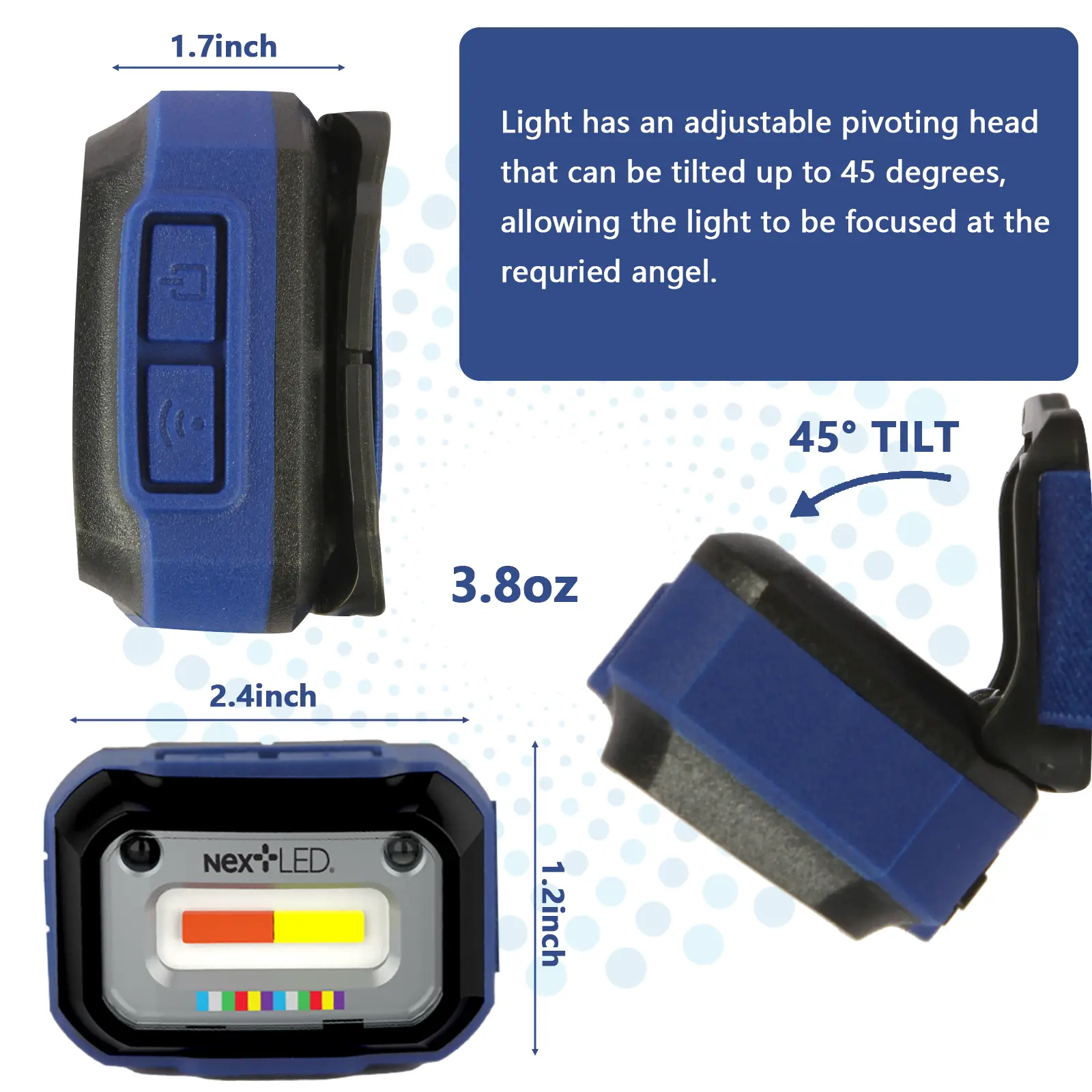 NexLED Professional CRI 95+ Rechargeable Detailing Headlamp NT-2143C-B - Image 2
